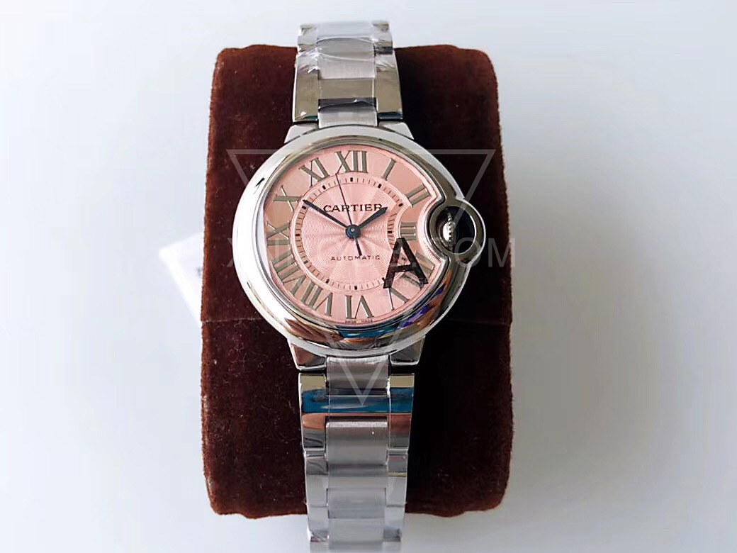 CARTIER 卡地亚33mm中号粉面蓝气球系列机械腕表